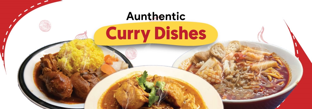Authentic Curry Dishes, Briyani Rice, Yellow Rice, Curry Chicken, Beef and Lamb